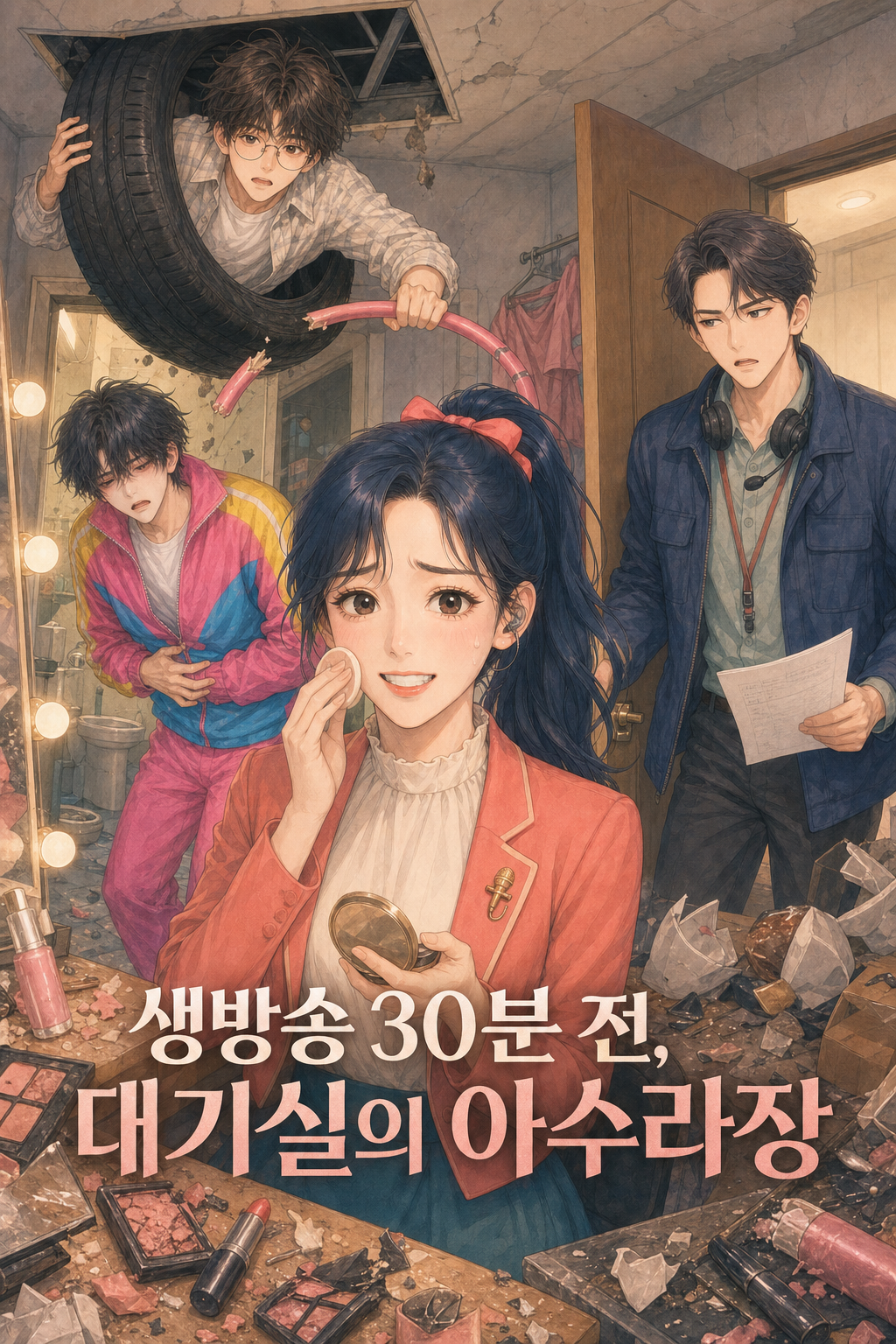 생방송 30분 전, 대기실의 아수라장
