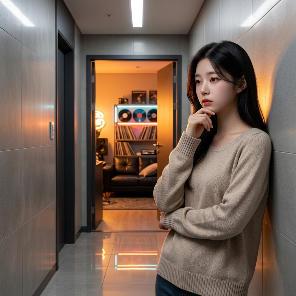 생각을 빠르게 정리하며 한쪽 어깨를 기대며 느슨한 시선으로 반응을 살핀다.